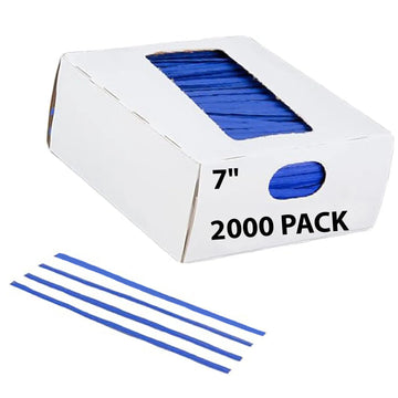 Blue Twist Ties 7 inch Pack of 2000